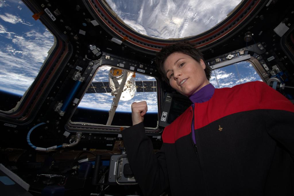 Astronaut Samantha Cristoforetti Wears 'Star Trek' Uniform in Space (Photo)